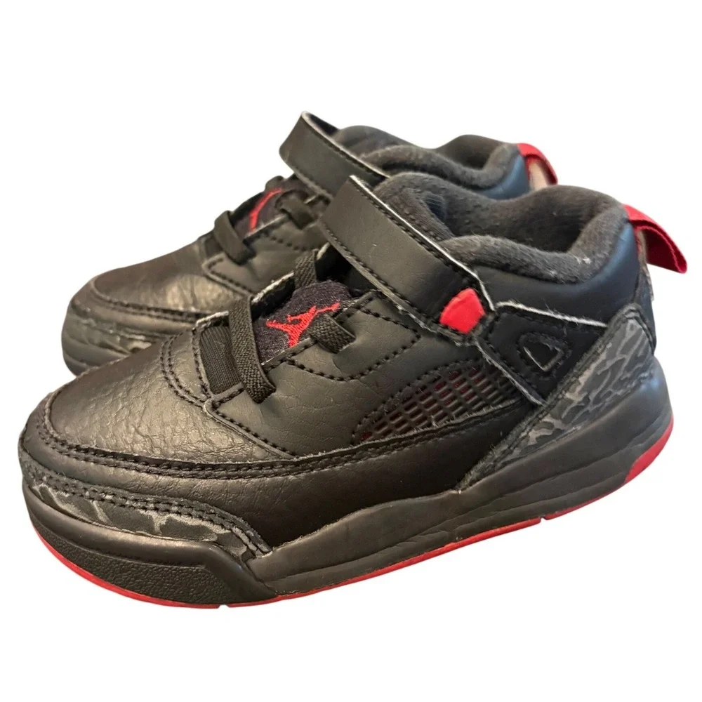 NIKE AIR JORDAN SPIZIKE LOW Toddler BLACK/VARSITY RED FQ3952-006 8c‎